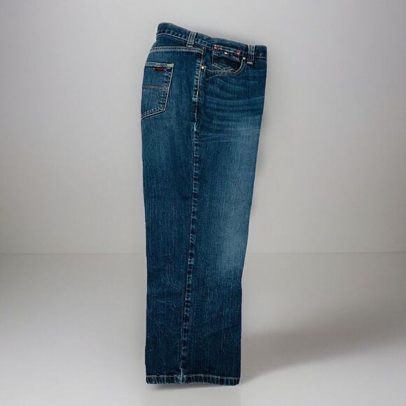 TOMMY HILFIGER Jeans Womens 36X24 Hipster Boot Whiskered Blue Stretch Cropped - Picture 5 of 16